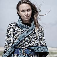 Roses and Thornes Tuch (Blue,turquoise)