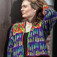 Urban Flower Garden Jacket - Purple (S M L)